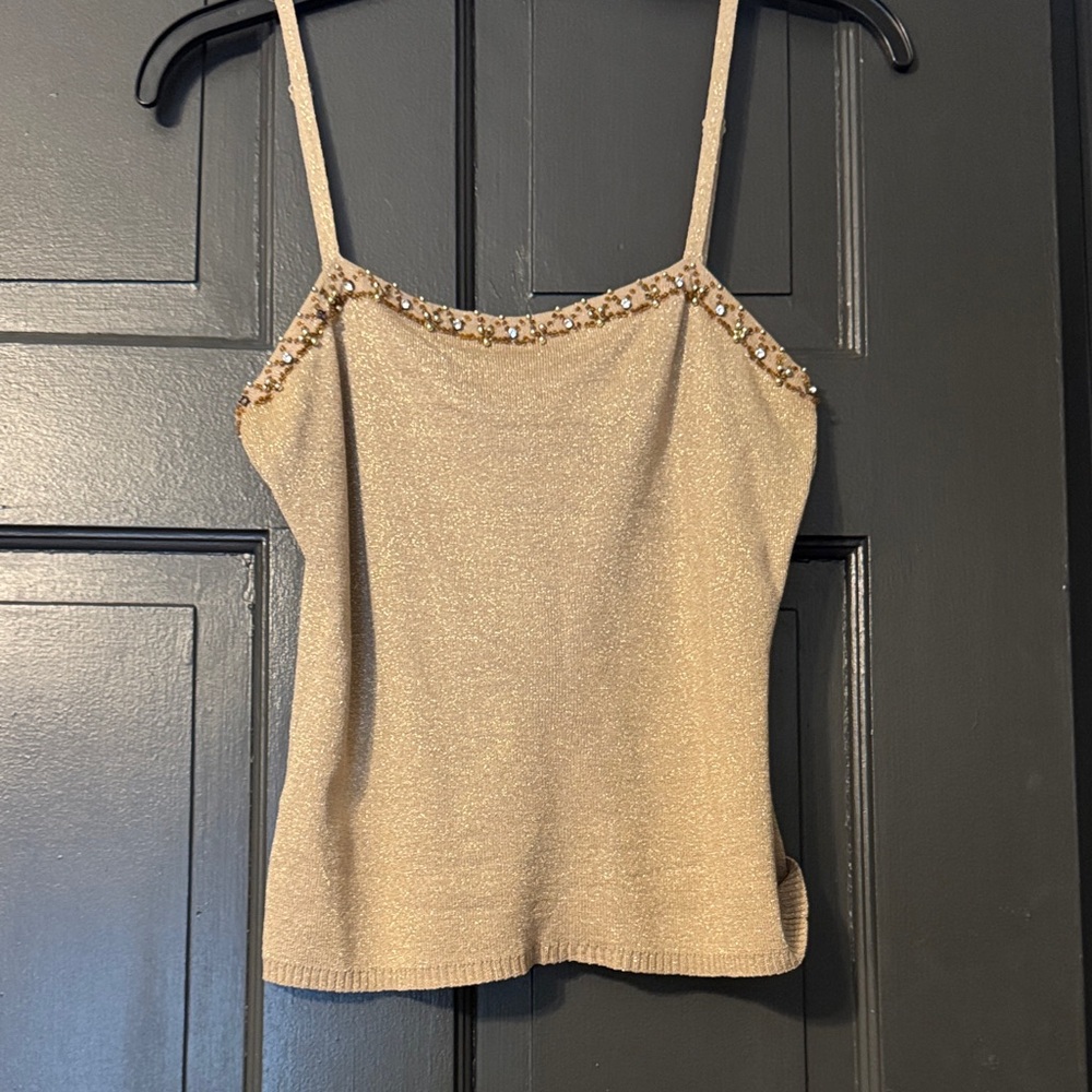 Vintage Cache silk beaded tank